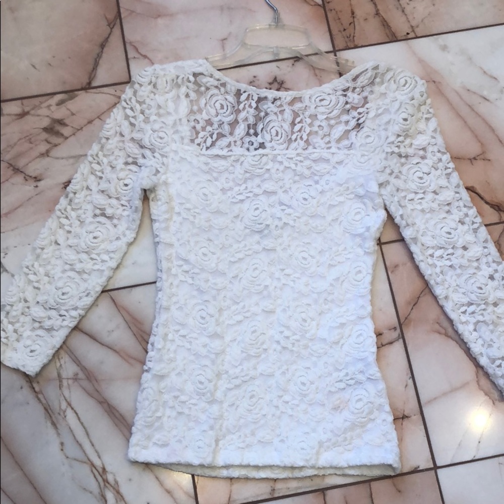 Bebe lace white top.
